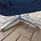 Vintage Fauteuil Nieuw Bekleed Ribstof Draaifauteuil thumbnail 3