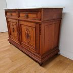 Vintage Antiek Dressoir Commode Ladekast Badkamermeubel Met Marmer Blad 707 thumbnail 5