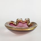 Barovier & Toso - Murano - Asbak - Glas - Paars/Roze - Ingesloten Gouddeeltjes - 1950'S thumbnail 6