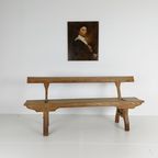Victoriaanse Pitch Pine Korte Spoorweg Antieke Bank thumbnail 10