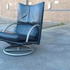 Vintage Rolf Benz Leren Swivel Fauteuil, Torino Bmp thumbnail 3