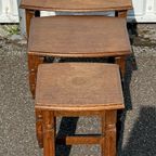 Houten Vintage Nesting Tables Bijzettafels Set Van 3 thumbnail 3