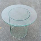 Vintage Postmodern Glazen Bijzettafel, Rond thumbnail 12