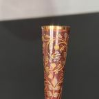 Paar Miniatuur Verzamelvazen ​​Moser Cranberry. thumbnail 5