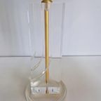 Vintage Tafellamp Plexiglas Messing Italië Goud ‘70 Regency thumbnail 2