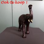 Grote Zeer Decoratieve Leren Neushoorn thumbnail 4