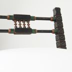 Uniek Eind 19e Eeuwse Bank/ Raambank In Moorse Stijl Met Prachtige Kleuren En Opnieuw Gestoffeerd thumbnail 12