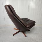 Vintage Draaifauteuil Leer Deens Madsen & Schübel thumbnail 9