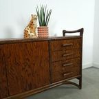 Hout Met Bamboe Dressoir Met Lades, Vintage Sideboard thumbnail 2