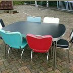 Blackstone "American" Diner Tafel Merk Bel Air Met 6 Stoelen thumbnail 10