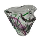 Max Verboeket - Kristalunie Maastricht - Vase With Purple And Green - Unused, Vintage - Dutch Gla thumbnail 4