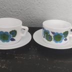 Vintage Kop En Schotel Arcopal Lotus 2X Blauw thumbnail 2