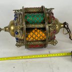 Arabian Hanging Pendant - Brass And Multicolored Pieces Of Plastic thumbnail 5