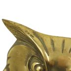 Gouden Wandsculptuur Uilen Op Tak Messing Seventies 47cm thumbnail 13