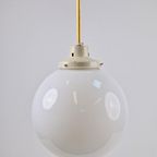 Vintage Bol Hanglamp Schoollamp Koper Stang Art Deco ‘50 thumbnail 10