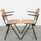 Set Van 10 Vintage Jaren ’60 Dutch Design Marko School/kantine/eetkamerstoelen Met Armleuningen thumbnail 2