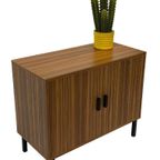 Vintage Kastje Compact Plak Fineer Jaren 70 Design thumbnail 7