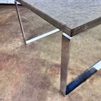 Vintage Salontafel Peter Draenert, Leisteen + Chrome, Grijs + Zilver- 2 Stuks thumbnail 4