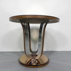 Art Deco Koffietafel Met Spiegelglas En Notenfineer thumbnail 4