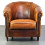 Begeerlijke Vintage Schapenleren Clubfauteuil Met Een Geweldig Patina thumbnail 3