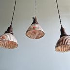 Lot De 3 Suspensions "Gal" En Verre Mercurisé, Années 1930 thumbnail 7