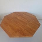 Brutaliat Vintage Wabi Sabi Eiken Tafel Octagonaal. thumbnail 4