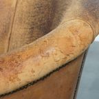 Goed Doorleefde Vintage Schapenleren Clubfauteuil Met Een Stoere Look Van Nico Van Oorschot thumbnail 12