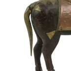 Vintage Houten Marwari Paard Koper Messing Beeld Sculptuur 27Cm thumbnail 8