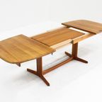 Vintage Deense Ovalen Uitschuifbare Eettafel Tafel Massief Teak 1960S thumbnail 8