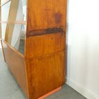 Fineer Toonbank, Winkel Vitrine Met Schuifdeuren, Vintage Vitrinekast thumbnail 16