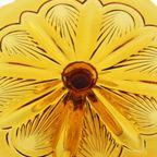 Art Deco Amber Taartschaal Gebak Schaal Depression Glass 27cm thumbnail 19