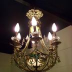 Antieke Franse Bronzen Kroonluchter, Albast thumbnail 3