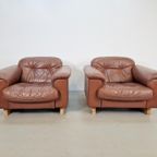 Vintage Set Of 2 De Sede Ds 101 Fauteuil Dik Bruin Leer ’70 thumbnail 13