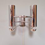 Dubbele Wandlamp In Verchroomd Metaal, G. Sciolari, 1970 thumbnail 8