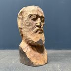 Uit Hout Gesneden Hoofd Of Buste Van Een Man Met Baard thumbnail 10