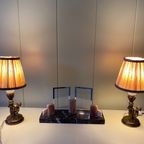 Set Van Twee Vintage Tafellampen, Sfeerverlichting Met Kindjes Of Engelen thumbnail 5