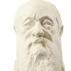 Grote Klassieke Buste Oude Man Met Baard Gips 50cm thumbnail 2