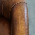 Unieke En Tijdloze Schapenleren Clubfauteuil Met Een Geweldig Patina thumbnail 8