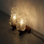 Vintage Dubbele Wandlamp - Hout, Glas Jaren '60 thumbnail 5