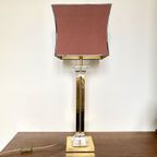 Hollywood Regency Messing En Plexi Tafel Lamp thumbnail 10