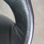 Zwarte Lederen Vintage Artifort Design Fauteuil Model Nina In Leer thumbnail 9