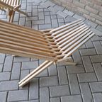Set 2 Lounge Fauteuils Lattenbank Ligstoelen Tuinstoelen thumbnail 3