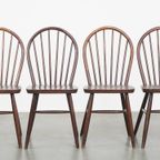Set Van 4 Vintage Houten Spijlen Windsor Stoelen Uit De Jaren ’70 In Engelse Stijl thumbnail 3