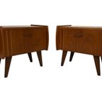 Vintage Nachtkastjes Set Van 2 Teak Fineer Jaren 60 thumbnail 6