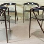 Set Van 4 Vintage Giannina Leren Stoelen, Arrben Italy thumbnail 2