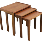 Set Of 3 Nesting Tables 'frankenau' Bijzettafel Tafeltjes Vintage thumbnail 5