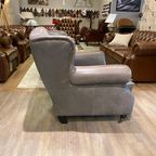 Stoere Industriële Vintage Chesterfield Fauteuil Grijs thumbnail 6