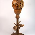 Vintage Houten Lamp Lotus Bloem thumbnail 2