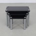 Nesting Tables In Chrome And Wood, Set/3 thumbnail 5