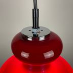 Cherry Red Glass Pendant Light By Peill And Putzler 1960 thumbnail 10